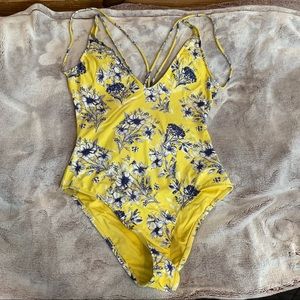 Rip Curl Yellow Floral One-Piece Swimsuit